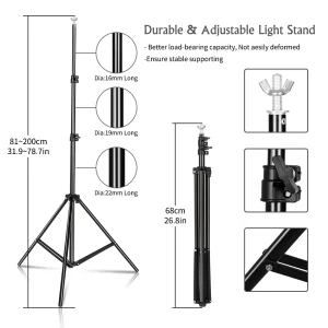 Backdrop Support System Kit With Green Cloth For Muslins Backdrops Telescopic Background Stand Adjustable With Carry Bag Clip - Image 3