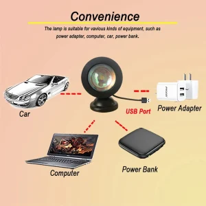 Mini USB Sunset Lamp Led Projector Night Light 16 Colors Switch Rainbow Atmosphere Home Bedroom Background Wall Decoration Gift - Image 4